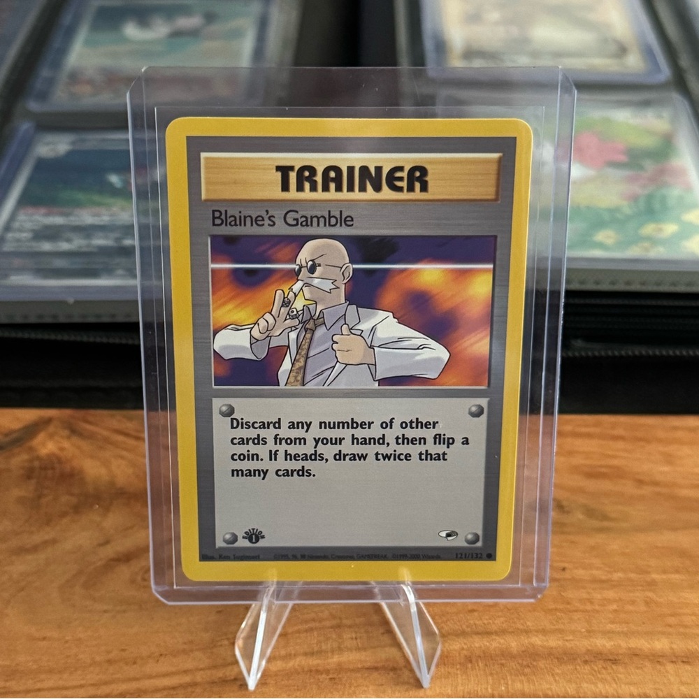 Blaine's Gamble 1st Edition Pokemon WOTC Trainer Card